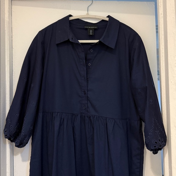 Cynthia Rowley Dark Blue Long Sleeve Dress - Picture 2 of 7